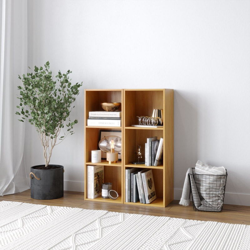 Jaidyn Bookcase, Beech, Set of 2