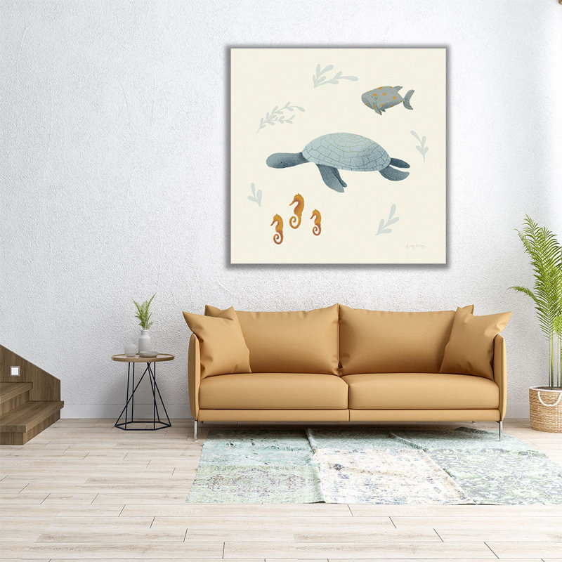 «Ocean Life Sea Turtle», reproduction d'art sur toile, H 12 po x l 12 po