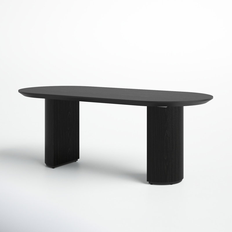 Abberton Beech Oval Dining Table, Black