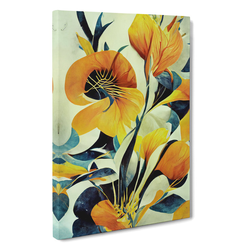 Flowing Abstract Flowers No.1 - Wrapped Canvas, 50cm H x 35cm W x 3cm D