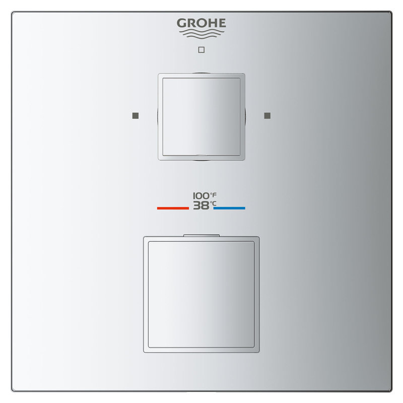 Grohtherm Cube® Dual Function 2-Handle Thermostatic Trim, StarLight Chrome