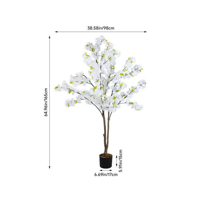 165cm Faux Cherry Blossom Tree in Pot