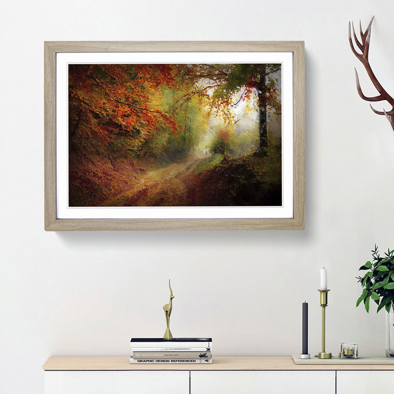 Autumn Forest - Framed Print, Oak Framed, 33cm H x 45cm W x 2cm D