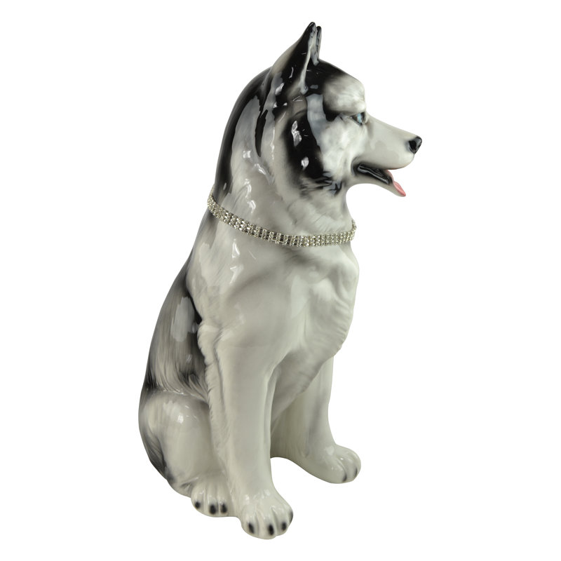 Statue Husky en céramique