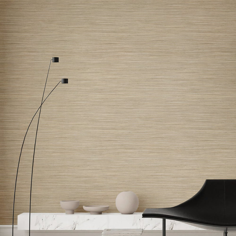 Ornamenta Collection Horizontal Texture Wallpaper Roll, Cream