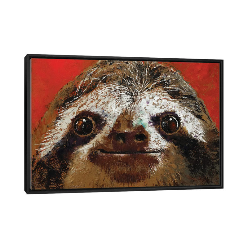 «Sloth», reproduction sur toile, H 18 po x l 26 po x P 1,5 po, Toile encadrée noire, Pas de tapis