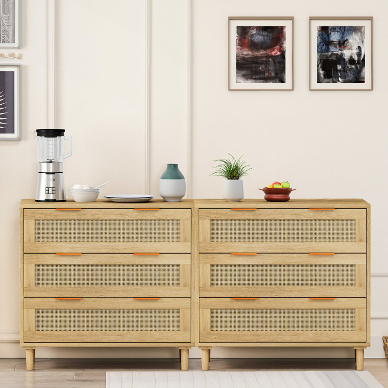 3 Cabinet In Oak ( Of 2) - Versatile Storage Option For Bedroom, Living Room, Dining Area Provide Ample Room, Natural