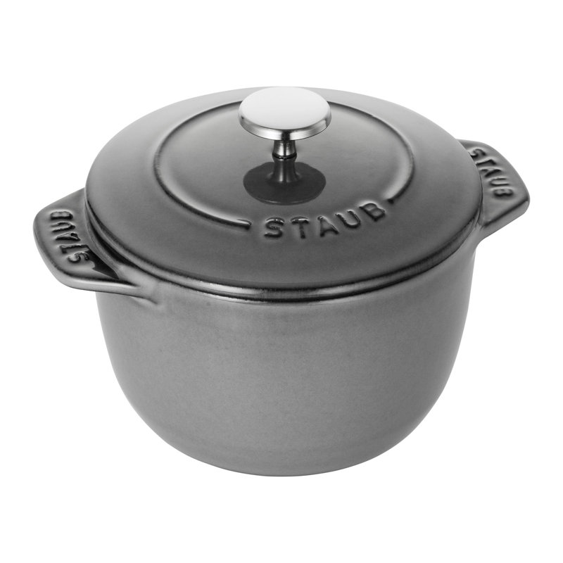 Staub Cast Iron 1.84-qt Petite French Oven, Graphite Gray, 1.84 quarts