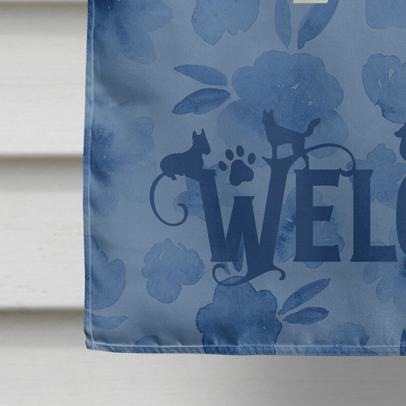 Caniche en polyester à 2 côtés 40 x 28 po standard welcome drapeau maison, Corgi Pembroke