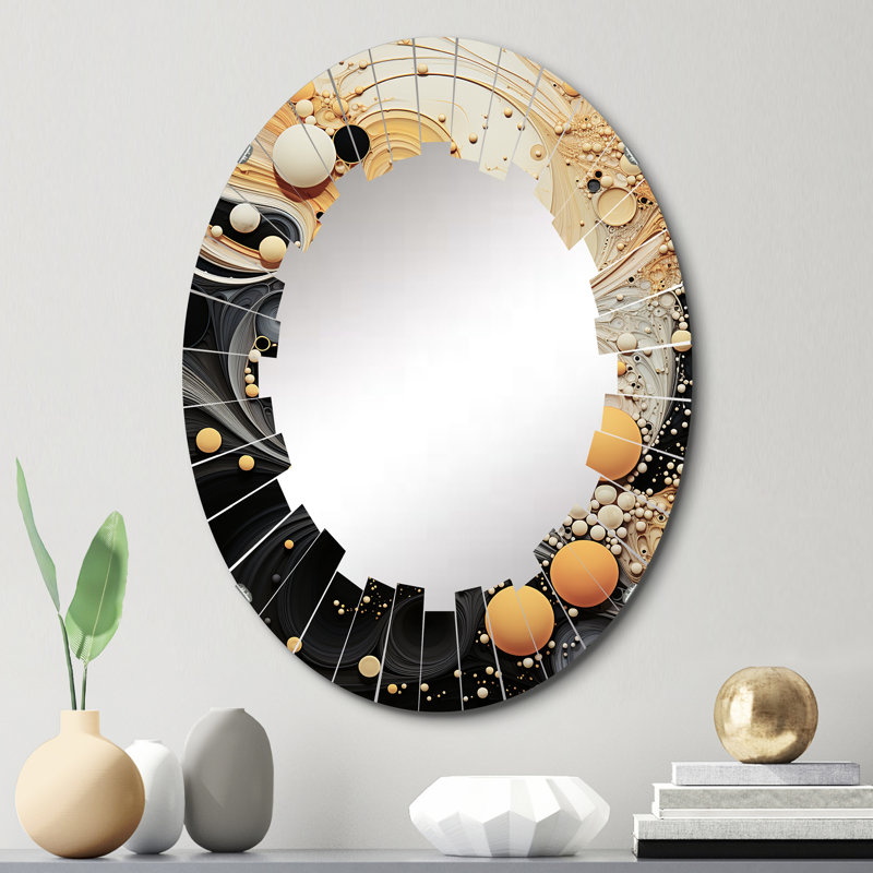 Drover - Miroir mural moderne ovale, 30 po x 20 po