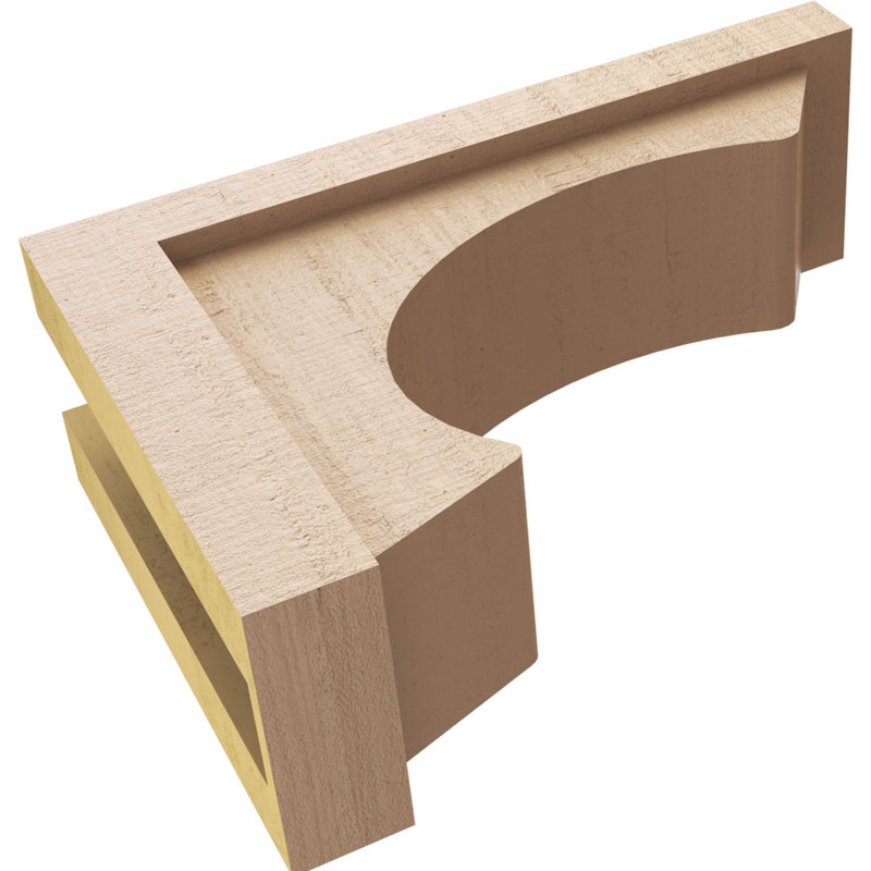 5"W x 15"D x 10"H Classic Emerson Rough Cedar Woodgrain TimberThane Corbel, Primed Tan, 10" H x 5" W x 15" D