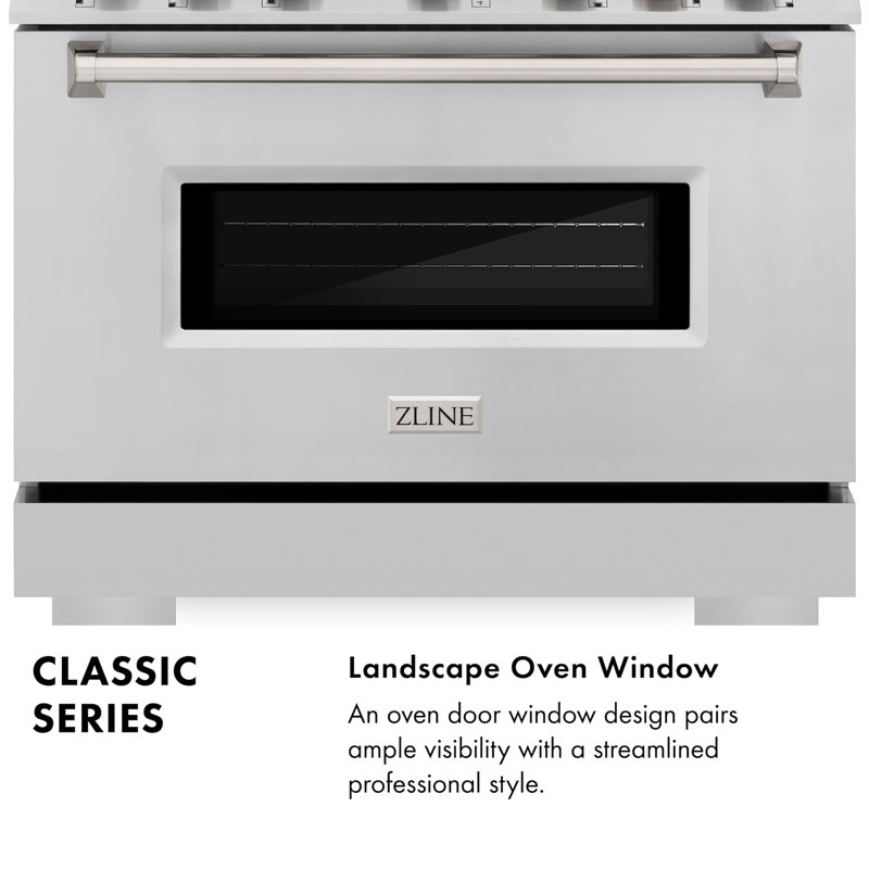 ZLINE 30” Classic Dual Fuel Stainless Steel Range w/ 4 Burner Cooktop & Convection Oven