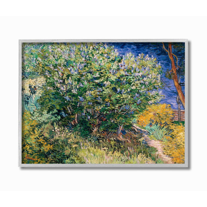 «Bush on the Water Green Blue Van Gogh Classical» par Vincent Van Gogh - reproduction d'art, H 16 po x l 20 po x P 1,5 po
