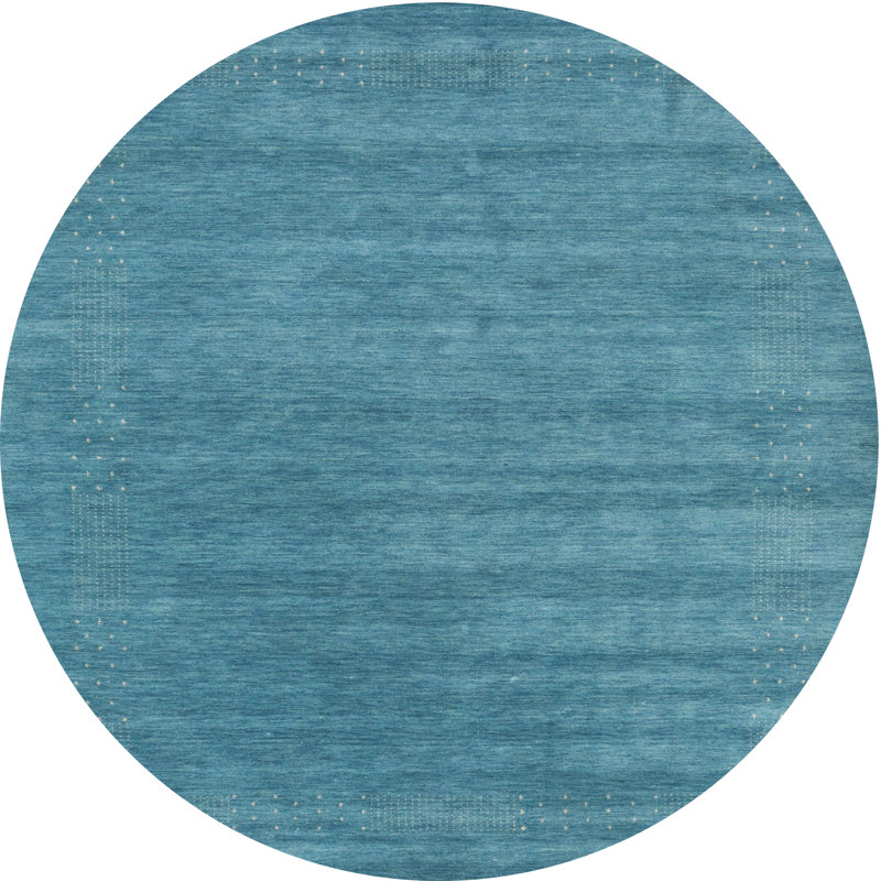 Tapis contemporain bleu, Rond 5 pi