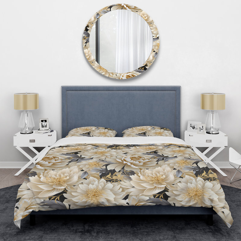 Ensemble de housse de couette Beige Tranquility, Housse de couette pour très grand lit et 2 très