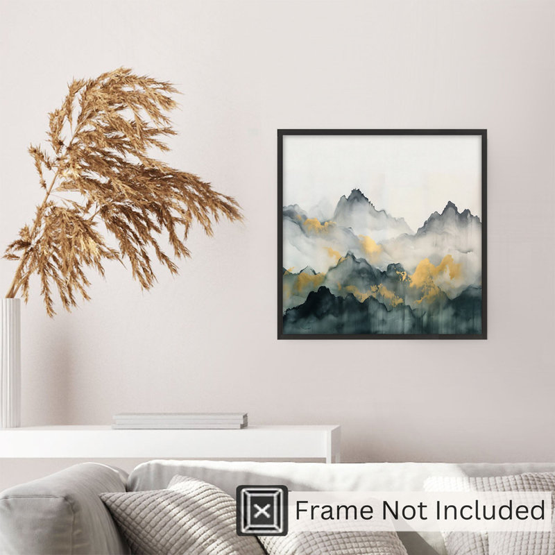 «Landscape and Nature Mountain Symphony», reproduction d'art moderne sans cadre, H 24 po x l 24 po