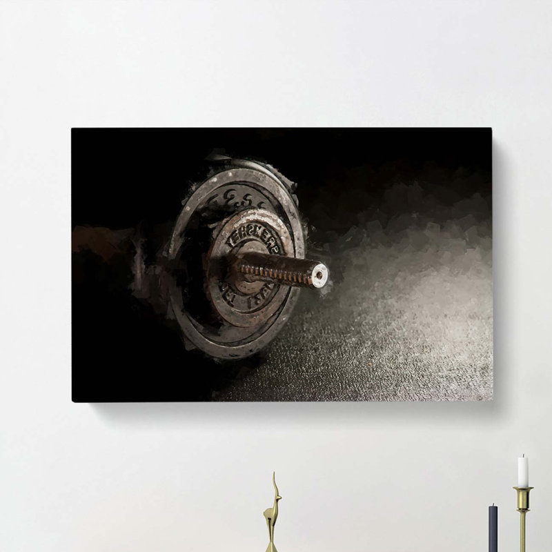 Dumbbell Weight - Wrapped Canvas, 40cm H x 60cm W x 3cm D