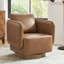 Fauteuil d'appoint rembourré et pivotant en cuir-128250135