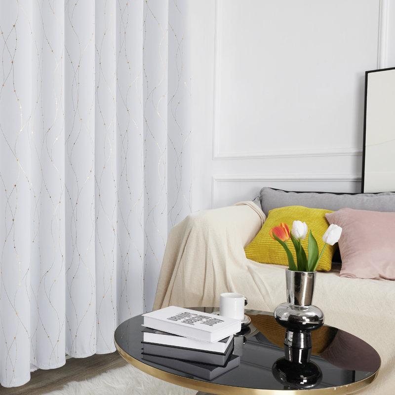 Blackout Curtain Pair, Greyish White, 117cm W x 229cm D