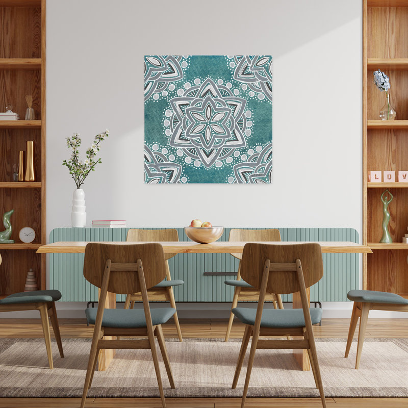 Étoile mandala I, art floral, H 36 po x l 36 po