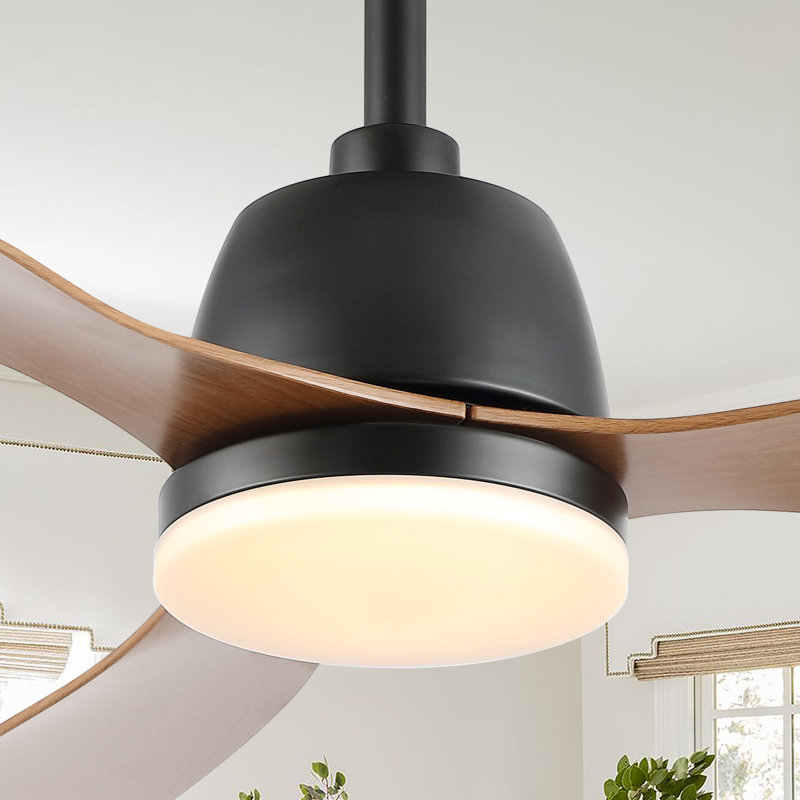 Clarra 52'' Ceiling Fan with LED Lights, Light Brown