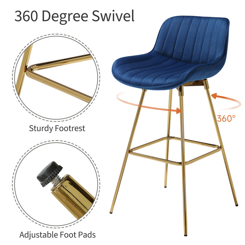 Neuhaus 73.5Cm Swivel Bar Stool, Blue