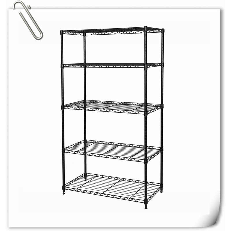 Étagère de rangement en métal l 30 po, H 60 po x l 30 po x P 14 po, Noir