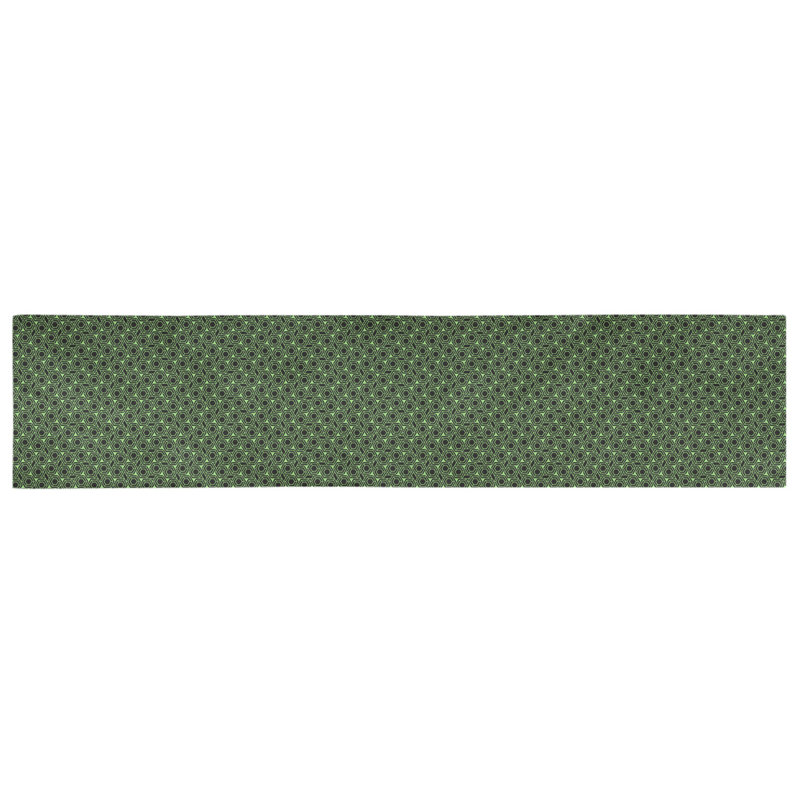 Chemin de table géométrique avicia, 90 po x 16 po, Vert / Noir, Polyester