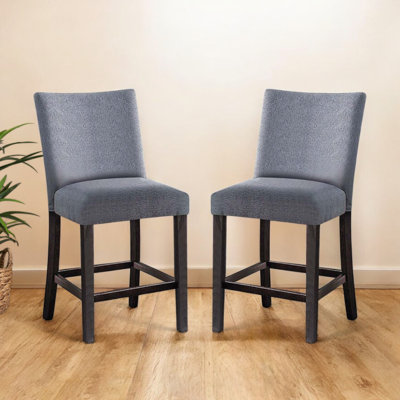 Chaise à hauteur de comptoir Emanate (ensemble de 2), tissu et espresso vieilli
