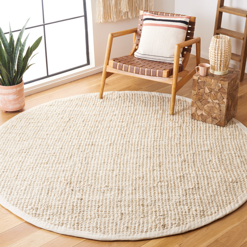 Debroh Handwoven Natural Jute Solid Color Rug, Rond 11 pi