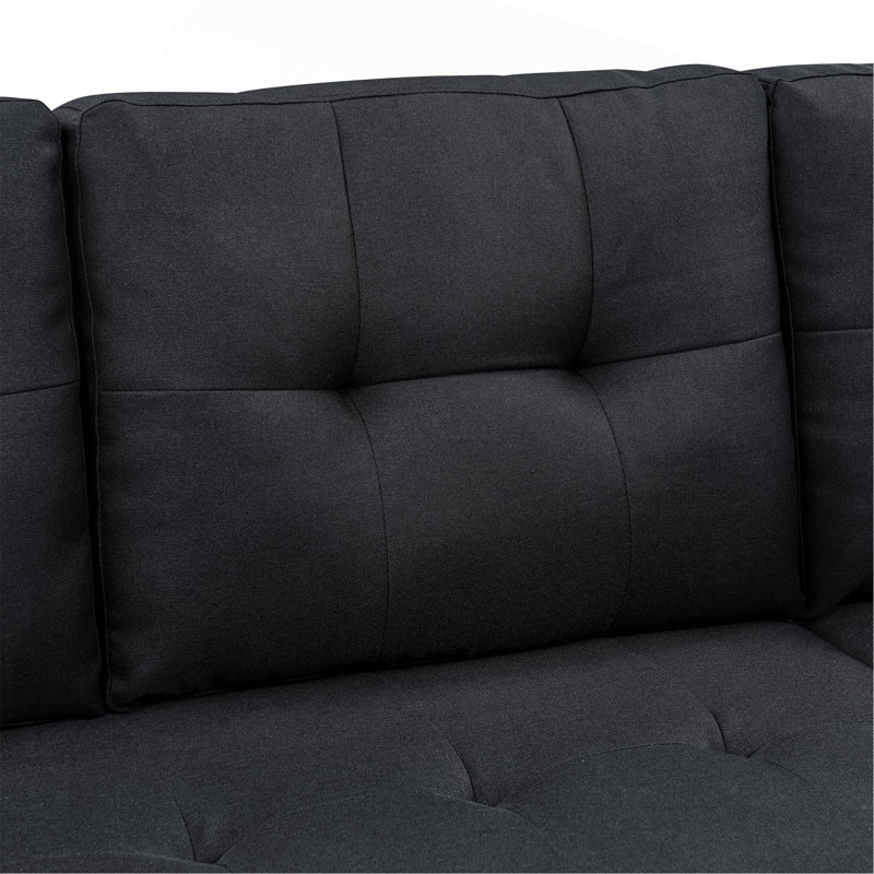 86'' Upholstered Pull-Out Sofa Bed, Black