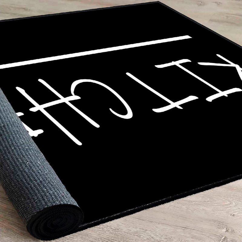 High-Quality Cotton Area Rug, 39.4 x 59.1 inches | 100% Cotton, 1200 g/m², Pile Height: 0.4 inches, Total Thickness: 0.3 inches | Antibacterial, Non-Slip PVC Underside | Machine Washable, Elegant White & Black Design for Living Room or Bedroom