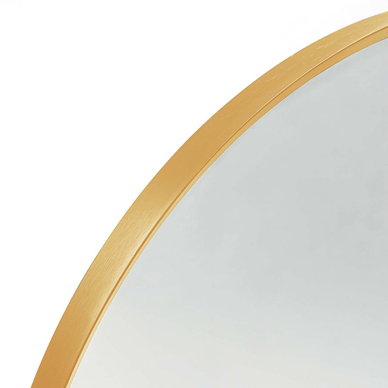 Miroir mural pour salle de bain, H 1,1 po x l 32 po, Doré, Aluminium, panneau de fibres à densité moyenne