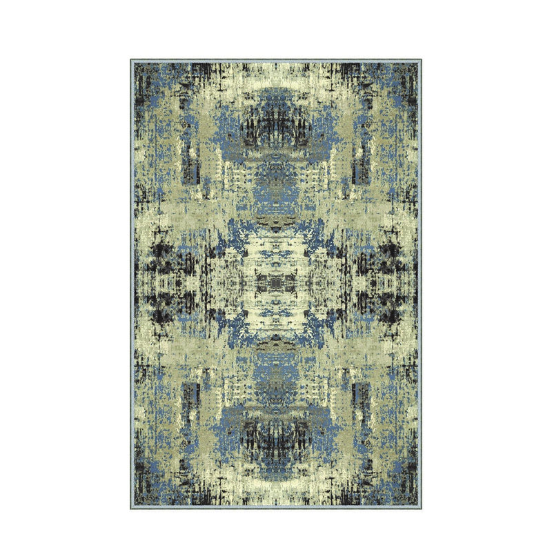 Stylish Hall Carpet (3.3 x 6.6 ft), 100% Polyester, 0.3 in Pile Height | Antibacterial, Non-Slip PVC Felt Dot Underside | Machine Washable, 3D Digital Print, Durable & Easy to Clean | Perfect for Entryway & Living Areas