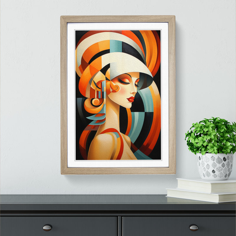 Single Picture Frame Print on Wood, Oak Framed, 34cm H x 25cm W