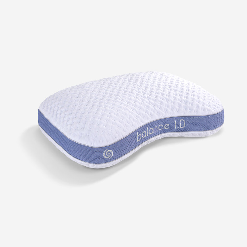 Bedgear Balance Cuddle Curve Performance Pillow for Side Sleepers- Medium Firmness and Moisture Wicking, Standard, 1.0