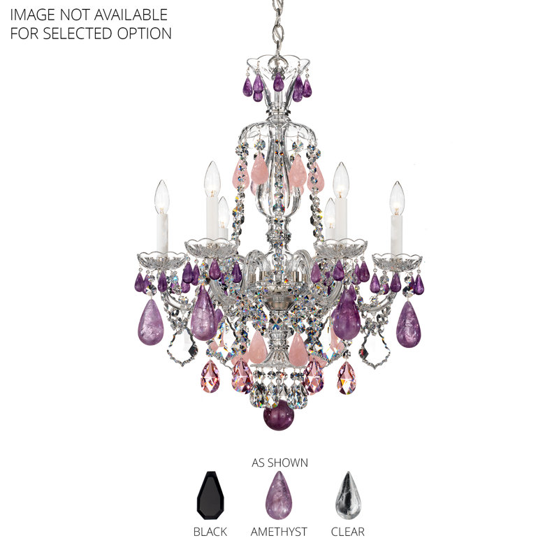 Hamilton 6 - Light Glass Chandelier, Rock Black, Jet Black