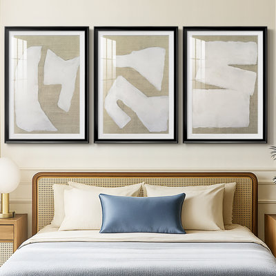 Lin Wabi Sabi I - reproduction sur mesure encadrée de qualité supérieure - 3 pièces