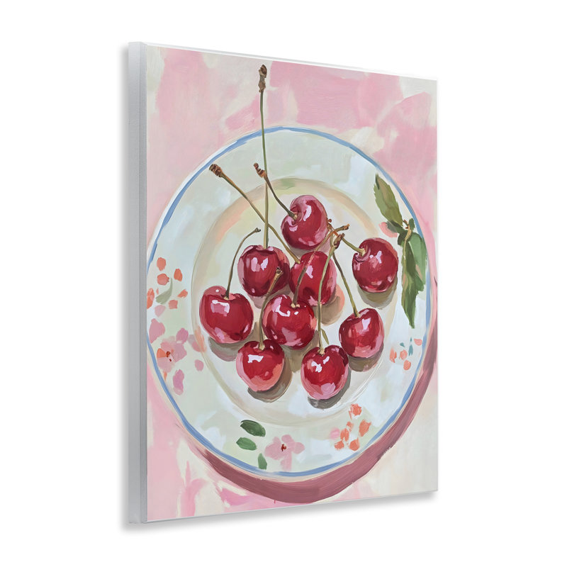 Plaque murale «Plate of Summer Cherries», conception par The Prints Vibe