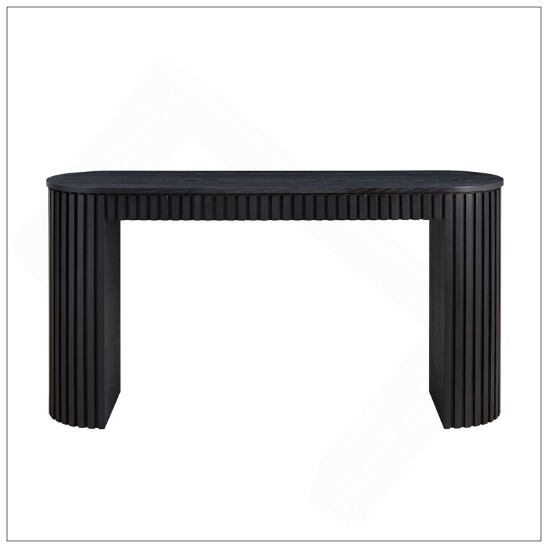 59.05'' Modern Console Table With Drawer For Entryway With Unique Vertical Stripe Design For Living Room Hallway Foyer Entrance Study,BLACK