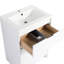 Meuble-lavabo autoportant de 72 po avec lavabo en résine, 2 armoires de rangement, fonction murale douce, contreplaqué blanc brillant, tiroirs à installation moderne, unité