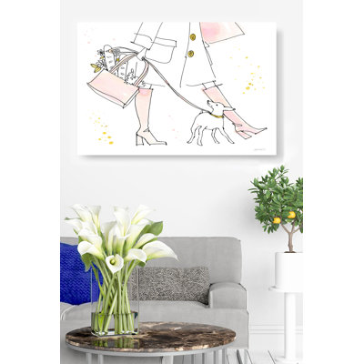 Fashion Feet And Little Dog, Boots, Purse, Pink, On White