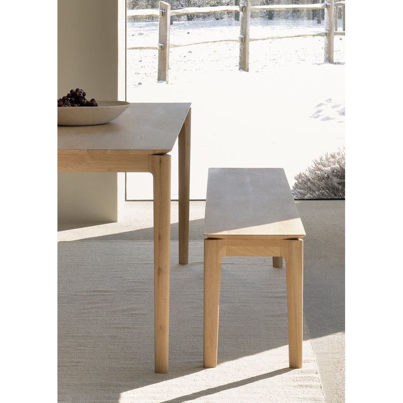 Bok Solid Wood Dining Table, Varnished Oak, 30"H x 87"L x 37.5"W