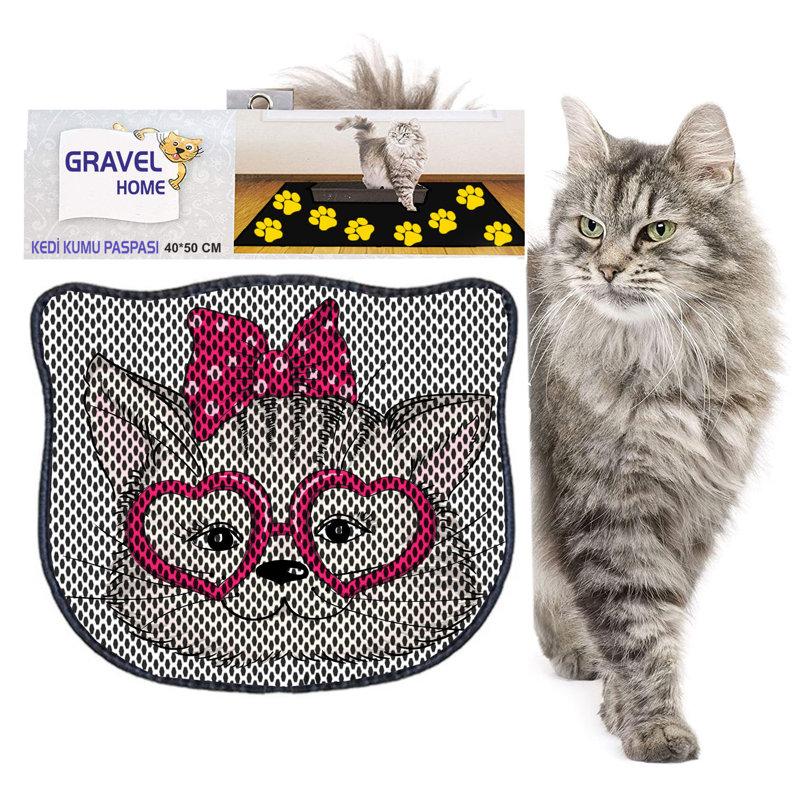 Tapis de litière durable pour chat, 15,7 po x 19,7 po | 50% PVC / 50% polyester, lavable à la machine et passer l'aspirateur | Parfait pour un nettoyage facile, conception antidérapante pour garder votre maison propre et fraîche, idéal pour les propriétaires d'animaux de compagnie
