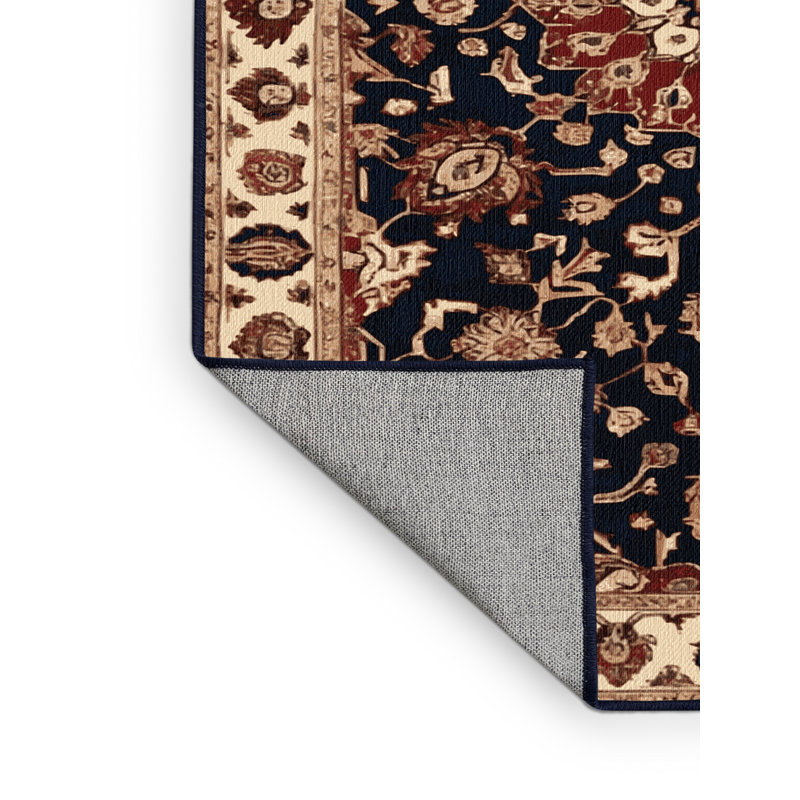 Tapis persan noir lavable à la machine, Square 6'