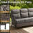 Alakai 7 Piece Outdoor Wicker Garden Party Conversation Set With Swivel Chairs, Sofa, Ottomans And Tables-1154533060