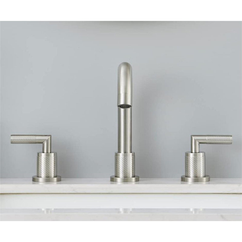 Robinet de salle de bain à 2 poignées avec drain, Nickel brossé