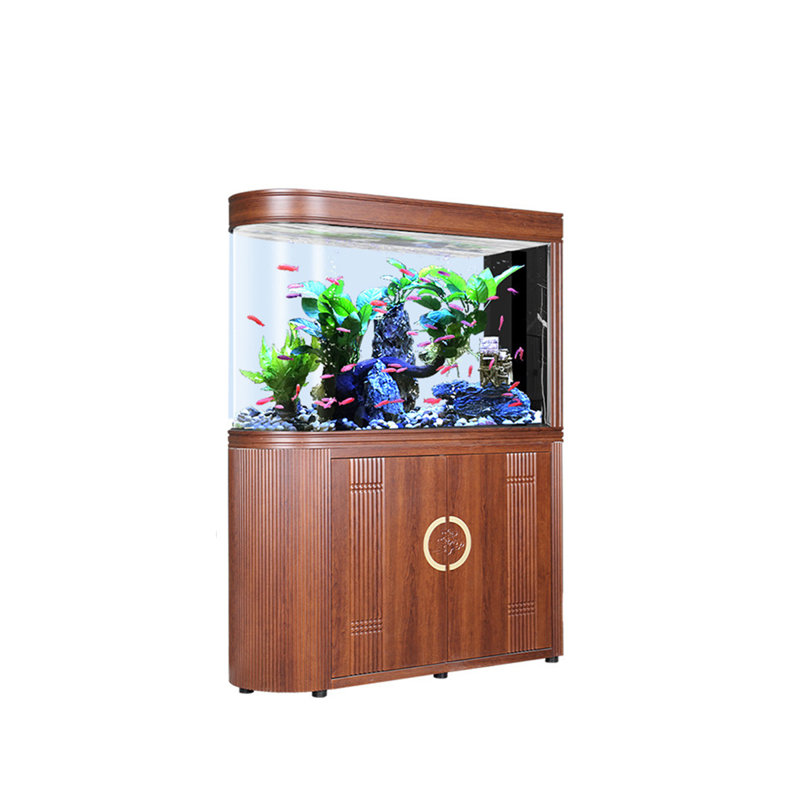 Aquarium brun de 39,37 po avec système de filtration d'eau, 61.81" H x 39.37" W x 16.54" D