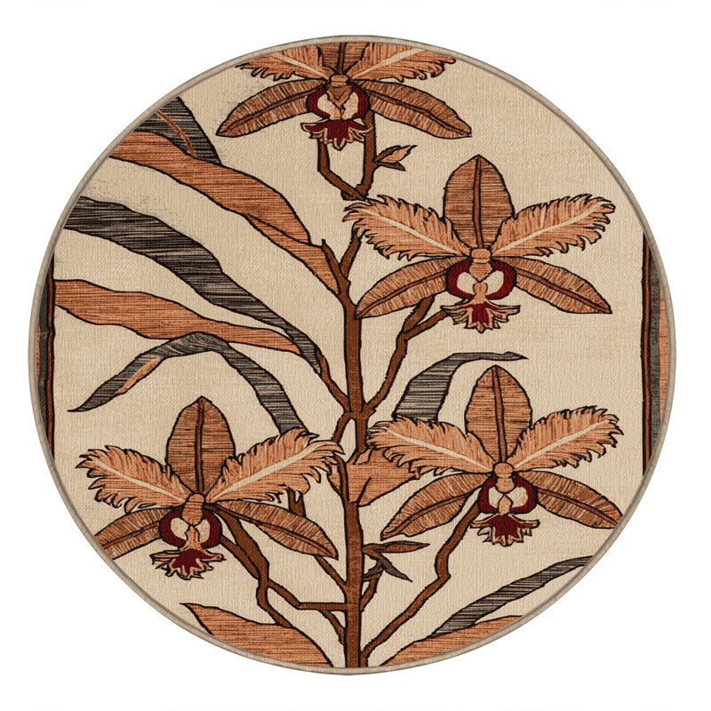  Tapis lavable péruvien Inca Orchid Dogs, Rond 4 pi