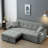 3 In 1 Convertible Sleeper Sofa Bed With Reclining Backrest, Pillows And Side Pockets-1096846721